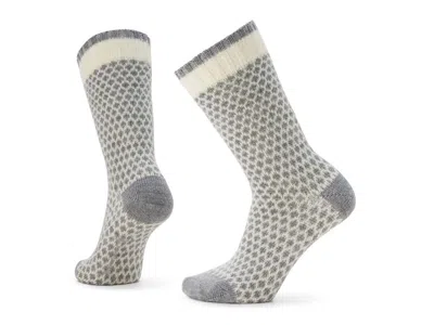 Smartwool Everyday Popcorn Polka Dot Crew Socks Women's No Show Socks Shoes Natural: Lg (women's Shoe 10-12.5) In Gray