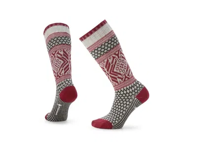 Smartwool Everyday Popcorn Snowflake Pattern Crew Socks Women's No Show Socks Shoes Ash: Lg (women's Shoe 10-1 In Red