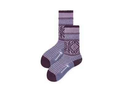 Smartwool Everyday Popcorn Snowflake Pattern Crew Socks Women's No Show Socks Shoes Purple Dawn: Lg (women's S In Multi