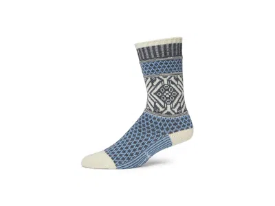 Smartwool Everyday Popcorn Snowflake Pattern Crew Socks Women's No Show Socks Shoes Serene Blue: Lg (women's S