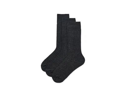 Smartwool Everyday Slouchy Rib Tall Crew Socks 3-pack Women's Shoes Charcoal: Md (women's Shoe 7-9.5), Nylon/w In Black
