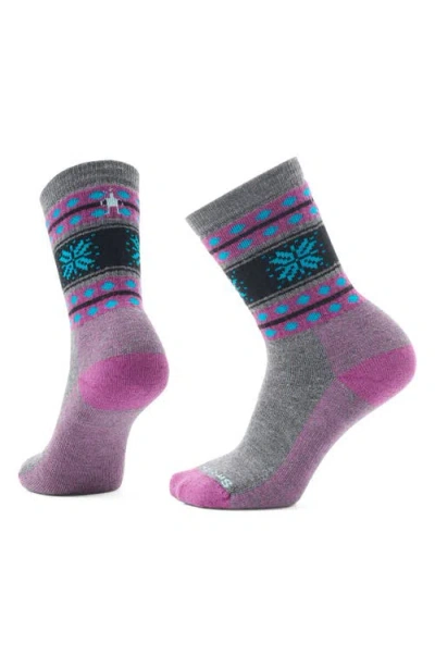 Smartwool Everyday Snowflake Dream Merino Wool Blend Crew Socks In Medium Gray