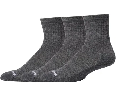 SMARTWOOL EVERYDAY SOLID RIB CREW 3-PACK MEN'S CREW CUT SOCKS SHOES MEDIUM GRAY: XL (MEN'S SHOE 12-14.5)