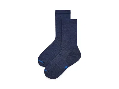 Smartwool Everyday Solid Rib Crew Socks Men's No Show Socks Shoes Navy: Lg (men's Shoe 9-11.5), Wool/nylon/mer In Blue