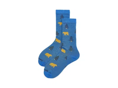 Smartwool Everyday Through The Trees Crew Socks Men's Quarter Length Socks Shoes Laguna Blue: Xl (men's Shoe 1