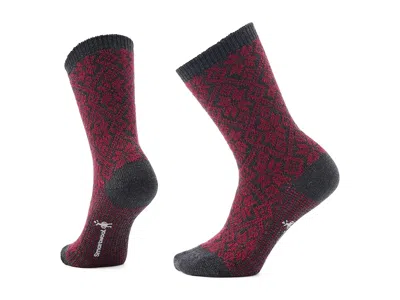 Smartwool Everyday Traditional Snowflake Crew Socks Knee High Socks Shoes Tibetan Red: Sm (us Men's Shoe 3-5.5 In Brown