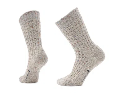 Smartwool Everyday Waffle Press Crew Socks Knee High Socks Shoes Taupe-natural Marl: Sm (us Men's Shoe 3-5.5 - In Gray