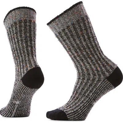 Smartwool Everyday Waffle Press Merino Wool Blend Crew Socks In Brown