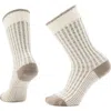 Smartwool Everyday Waffle Press Merino Wool Blend Crew Socks In Natural