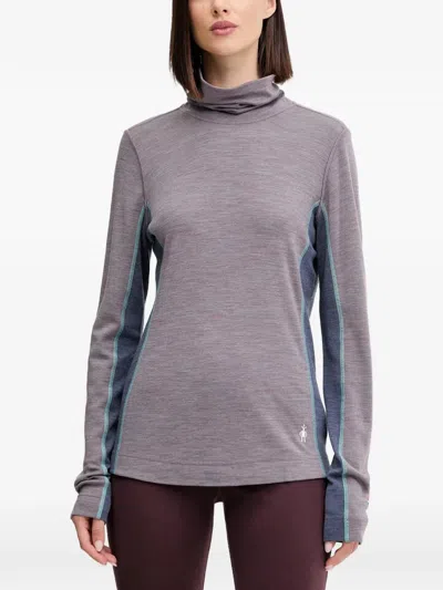Smartwool High-neck Panelled Base Layer In Gray
