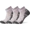 Smartwool Hike Light 3-pack Cushion Ankle Socks In Purple Eclipse