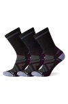 Smartwool Hike Light 3-pack Cushion Crew Socks In Charcoal