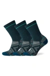 Smartwool Hike Light 3-pack Cushion Crew Socks In Twilight Blue