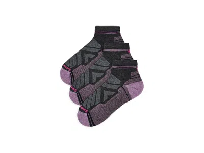 Smartwool Hike Light Cushion Ankle Socks Multipack Women's Crew Cut Socks Shoes Charcoal: Sm (women's Shoe 4-6