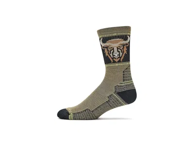 Smartwool Hike Light Cushion Bison Crew Socks Men's Crew Cut Socks Shoes Winter Moss: Lg (men's Shoe 9-11.5) In Green