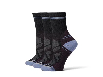 Smartwool Hike Light Cushion Crew Socks 3 Pack Sock Charcoal: Lg One Size In Black
