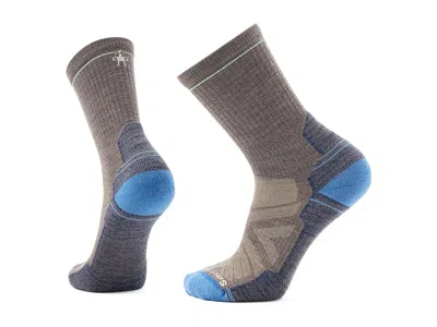 Smartwool Hike Light Cushion Crew Socks Men's Crew Cut Socks Shoes Taupe-laguna Blue: Md (men's Shoe 6-8.5) In Animal Print