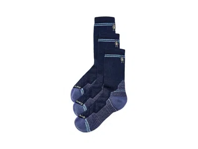 Smartwool Hike Light Cushion Crew Socks Multipack Women's Crew Cut Socks Shoes Deep Navy: Lg (women's Shoe 10-