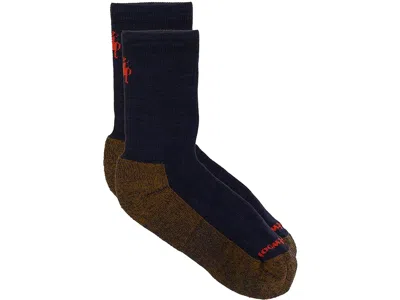 Smartwool Hike Light Cushion Crew (toddler/little Kid/big Kid) Kids Shoes Deep Navy: Lg (3 Little Kid - 6 Big  In Black
