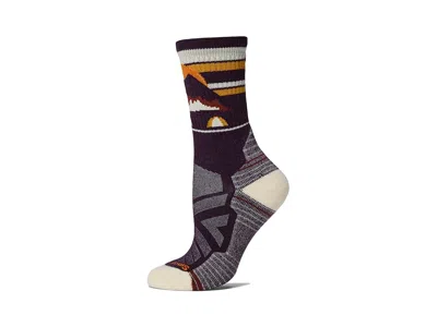 Smartwool Hike Light Cushion Mountain Moon Crew Women's No Show Socks Shoes Purple Iris: Md (women's Shoe 7-9. In Brown