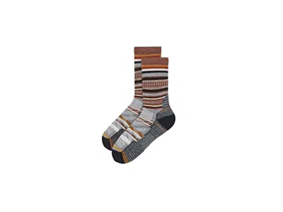 Smartwool Hike Light Cushion Panorama Crew Socks Men's Crew Cut Socks Shoes Light Gray: Md (men's Shoe 6-8.5) In Multi