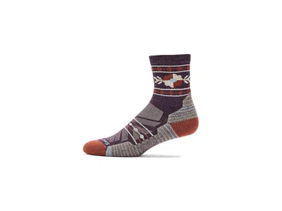 Smartwool Hike Light Cushion Retro Floral Mid Crew Socks Women's Crew Cut Socks Shoes Purple Iris: Lg (women's