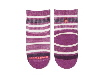 Smartwool Hike Light Cushion Striped Crew Socks (toddler/little Kid/big Kid) Kids Shoes Meadow Mauve: Sm (9 To In Pink