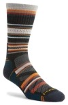 Smartwool Hike Light Cushioning Panorama Merino Wool Blend Crew Socks In Charcoal