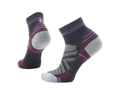 Smartwool Hike Targeted Cushion Ankle Socks Women's Crew Cut Socks Shoes Charcoal: Lg (women's Shoe 10-12.5) In Black