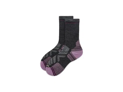 Smartwool Hike Targeted Cushion Crew Socks Women's Crew Cut Socks Shoes Charcoal: Lg (women's Shoe 10-12.5), M In Purple