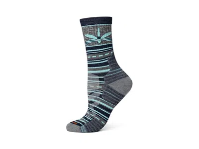 Smartwool Hike Targeted Cushion Dragon Stitch Mid Crew Socks Women's Crew Cut Socks Shoes Deep Navy: Sm (women In Gray