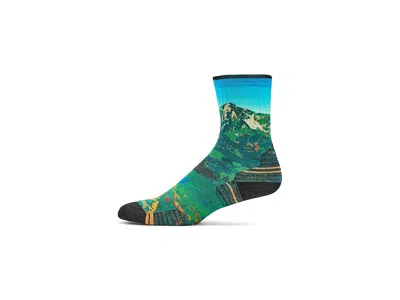 Smartwool Hike Targeted Cushion Mountain Lake Print Crew Socks Women's Crew Cut Socks Shoes Capri: Md (women's In Blue