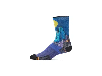 Smartwool Hike Targeted Cushion Mountain Myth Print Crew Socks Men's Crew Cut Socks Shoes Deep Navy: Xl (men's In Multi