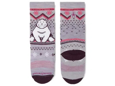Smartwool Kids' Wintersport Full Cushion Polar Bear Over The Calf Socks (little Kid) Kids Shoes Purple Eclipse In Multi