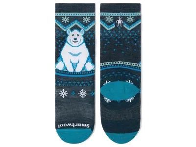 Smartwool Kids' Wintersport Full Cushion Polar Bear Over The Calf Socks (little Kid) Kids Shoes Twilight Blue: