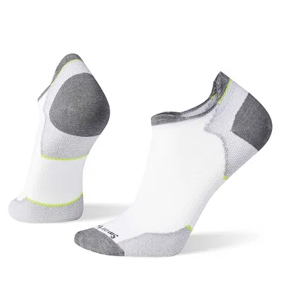 Smartwool Men's  Run Zero Sw001651 White Cushion Low Ankle Socks Erk2035 In Multi