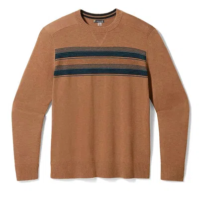 Smartwool Men's Sparwood Stripe Crew Sweater In Fox Brown Heather
