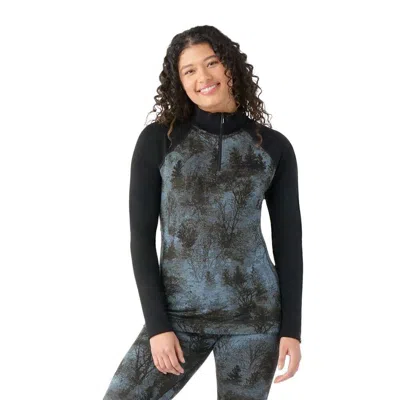 Smartwool Merino 250 Base Layer Shirt Women's Xs Black Forest Quarter Zip Jdm073