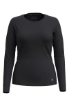 Smartwool Merino Wool Base Layer Crew Top In Black