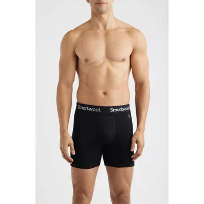 Smartwool Merino Wool Blend Boxer Briefs In Black