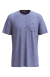 Smartwool Merino Wool Blend Pocket T-shirt In Nightfall Blue Heather