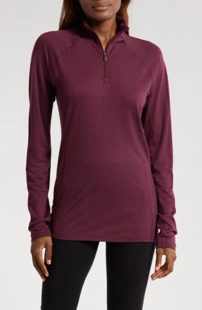 Smartwool Merino Wool Blend Quarter-zip In Eggplant