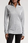 Smartwool Merino Wool Blend Quarter-zip In Light Gray Heather