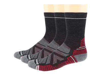 Smartwool Performance Hike Light Cushion Crew 3-pack Shoes Charcoal: Md (us Men's Shoe 6-8.5 - Women's Shoe 7- In Gray