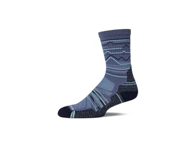 Smartwool Performance Hike Light Cushion Mountain Range Pattern Crew Men's Crew Cut Socks Shoes Nightfall Blue