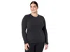 Smartwool Plus Size Classic Thermal Merino Base Layer Crew In Black