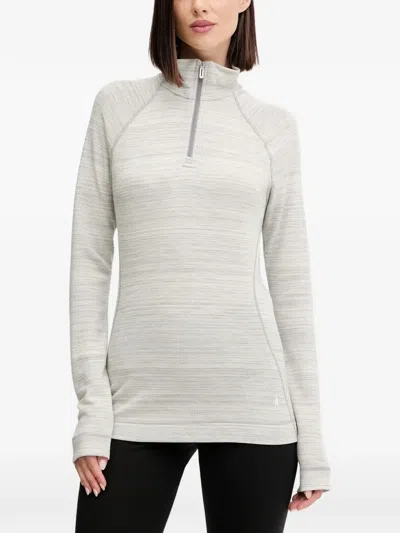 Smartwool Quarter-zip Raglan-sleeve Thermal Top In Gray