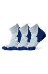 Smartwool Run 3-pack Targeted Cushion Ankle Socks In Light Gray