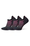Smartwool Run 3-pack Targeted Cushion No Show Socks In Black