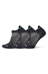 Smartwool Run 3-pack Zero Cushion Ankle Socks In Black